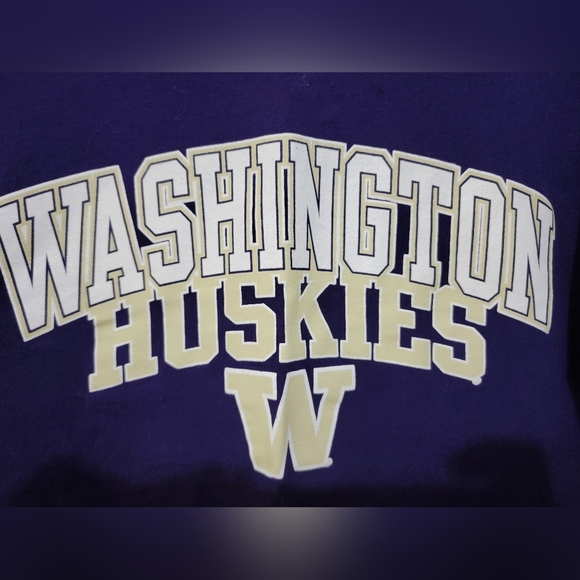 Champion Purple Washington Huskies T-Shirt 100% Cotton Mens M - Picture 2 of 6
